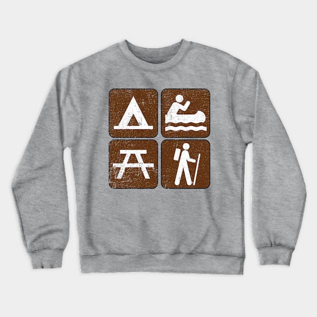 Outdoor Activities distressed Crewneck Sweatshirt by hauntedjack